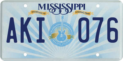 MS license plate AKI076