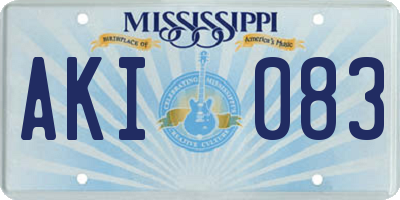 MS license plate AKI083