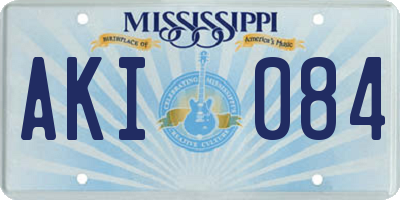 MS license plate AKI084