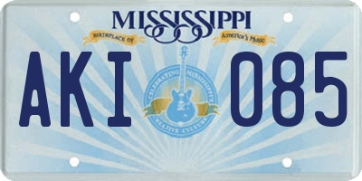 MS license plate AKI085