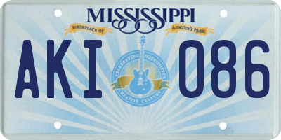 MS license plate AKI086