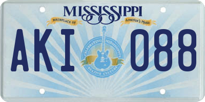 MS license plate AKI088