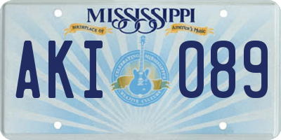 MS license plate AKI089