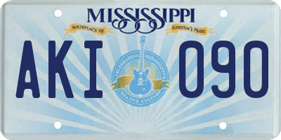 MS license plate AKI090