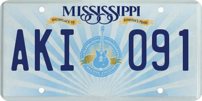 MS license plate AKI091