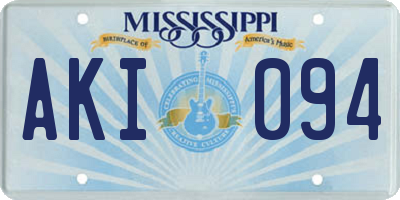 MS license plate AKI094