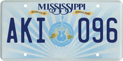 MS license plate AKI096