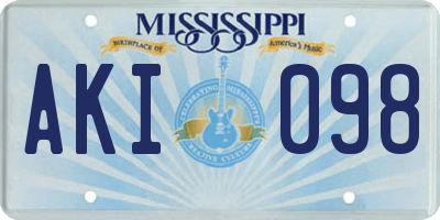 MS license plate AKI098