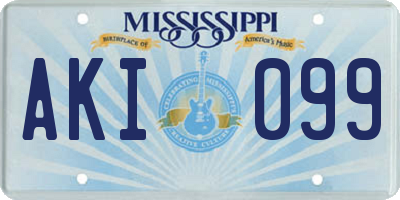 MS license plate AKI099