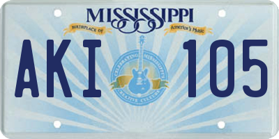 MS license plate AKI105