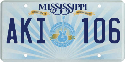 MS license plate AKI106
