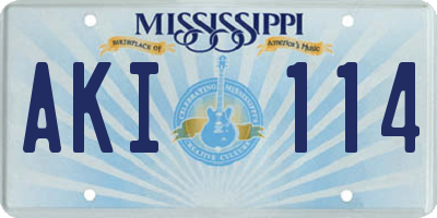 MS license plate AKI114