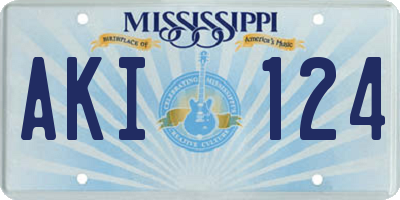 MS license plate AKI124