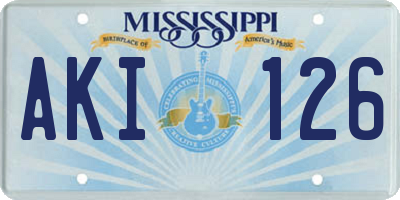 MS license plate AKI126