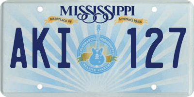 MS license plate AKI127
