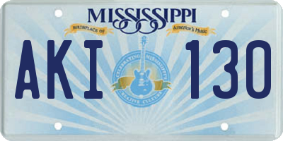 MS license plate AKI130