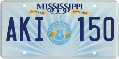MS license plate AKI150