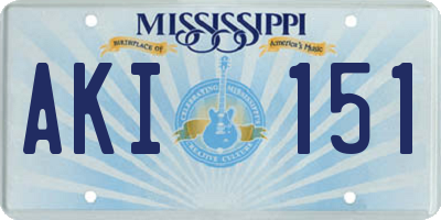 MS license plate AKI151