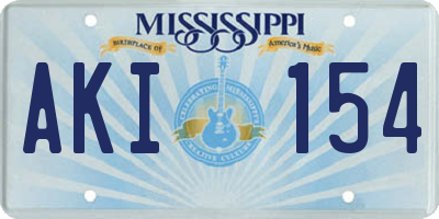 MS license plate AKI154