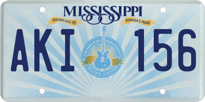 MS license plate AKI156