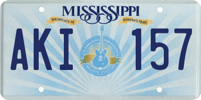 MS license plate AKI157