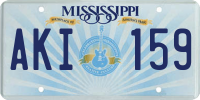 MS license plate AKI159