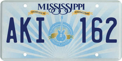 MS license plate AKI162
