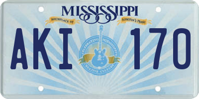 MS license plate AKI170