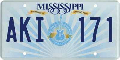 MS license plate AKI171