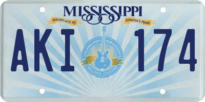 MS license plate AKI174