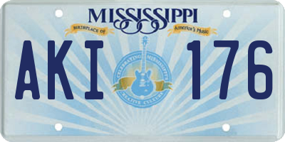 MS license plate AKI176