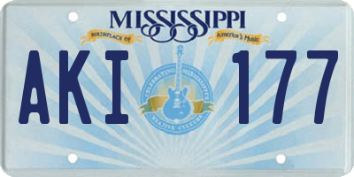 MS license plate AKI177