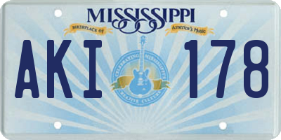 MS license plate AKI178