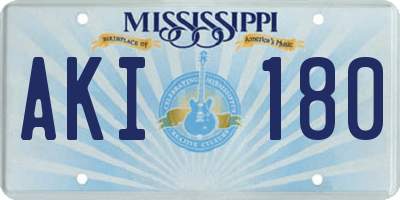 MS license plate AKI180