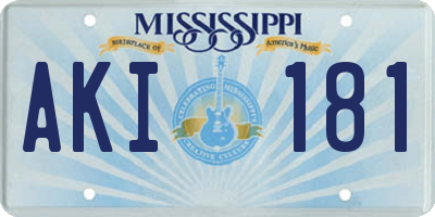 MS license plate AKI181