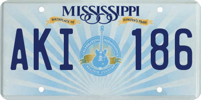 MS license plate AKI186