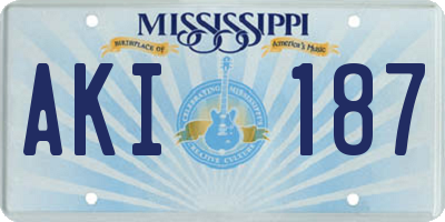 MS license plate AKI187
