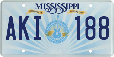 MS license plate AKI188