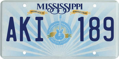 MS license plate AKI189