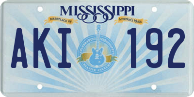 MS license plate AKI192