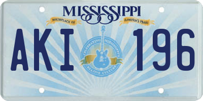 MS license plate AKI196
