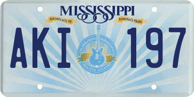 MS license plate AKI197