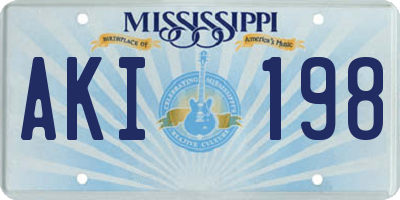 MS license plate AKI198