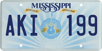 MS license plate AKI199