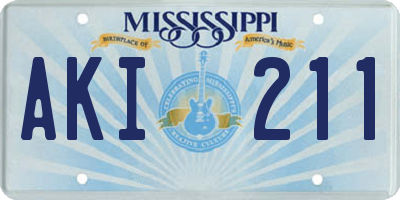 MS license plate AKI211