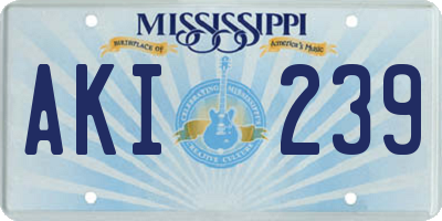 MS license plate AKI239