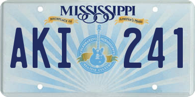 MS license plate AKI241