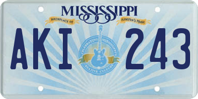 MS license plate AKI243