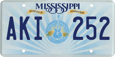 MS license plate AKI252