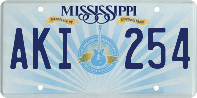 MS license plate AKI254